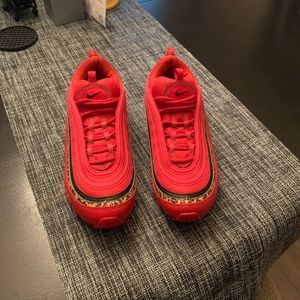 Nike air max 97 size 10 red and leopard print women